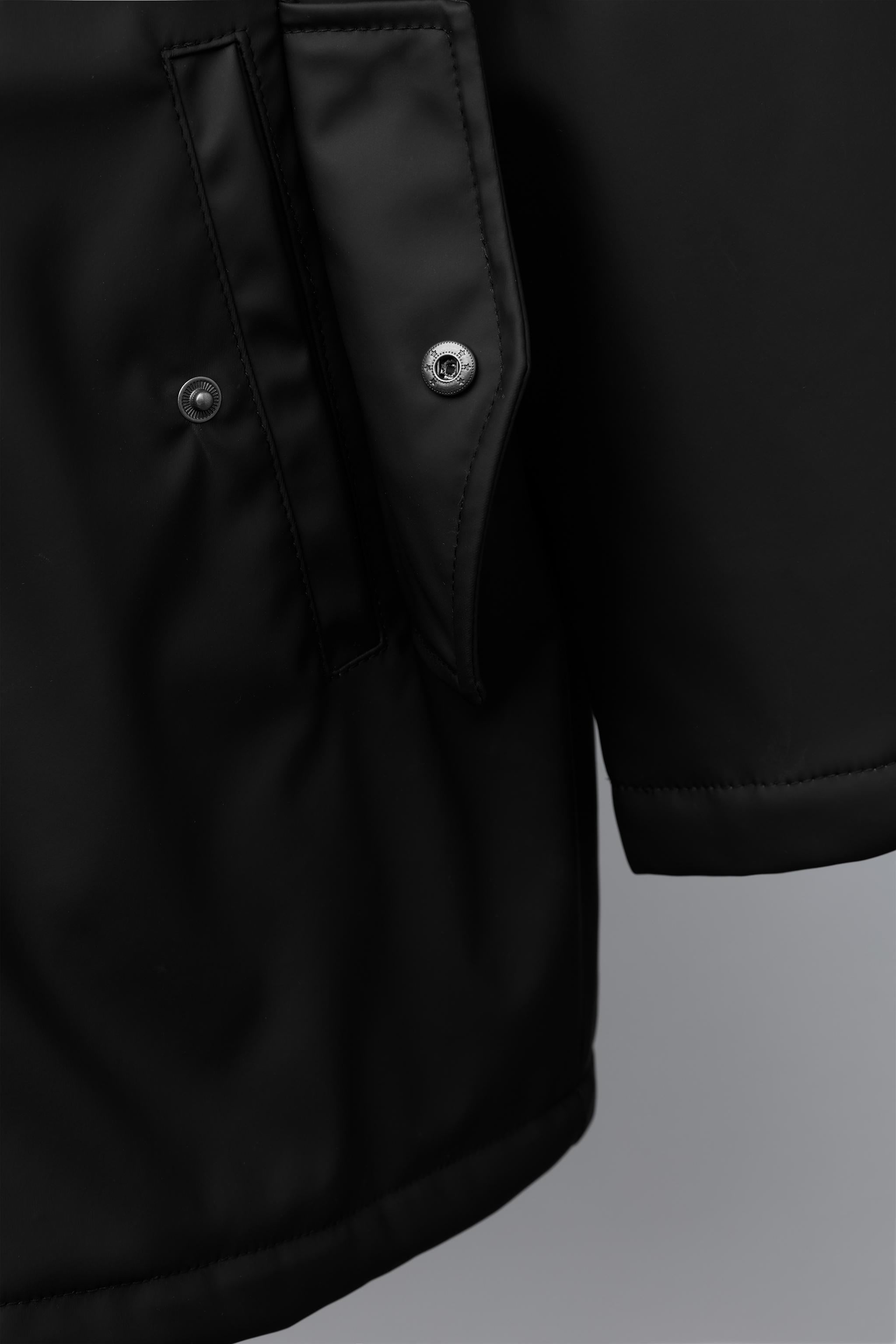 RUBBERIZED WATER RESISTANT FUR EFFECT RAINCOAT